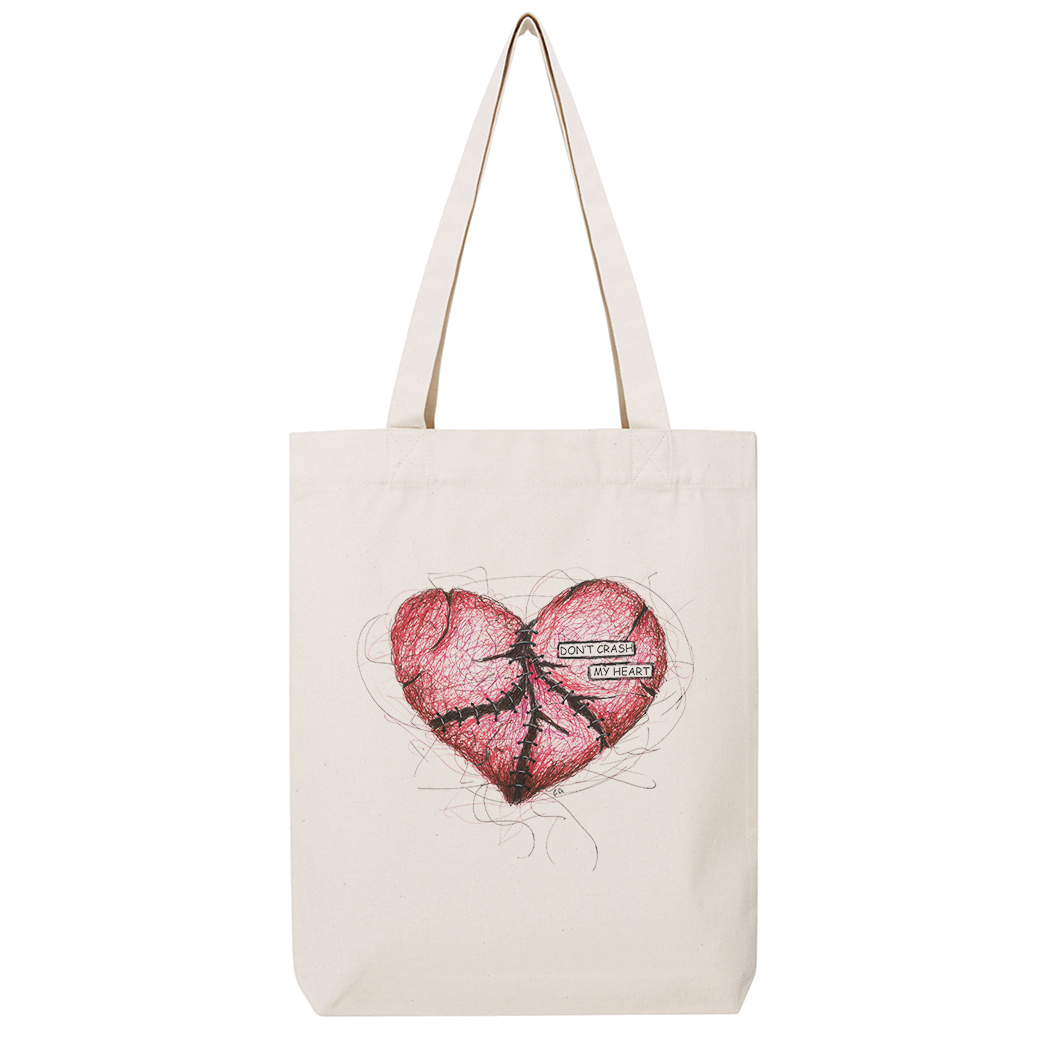 SHOPPING-BAG - DON'T CRASH MY HEART white