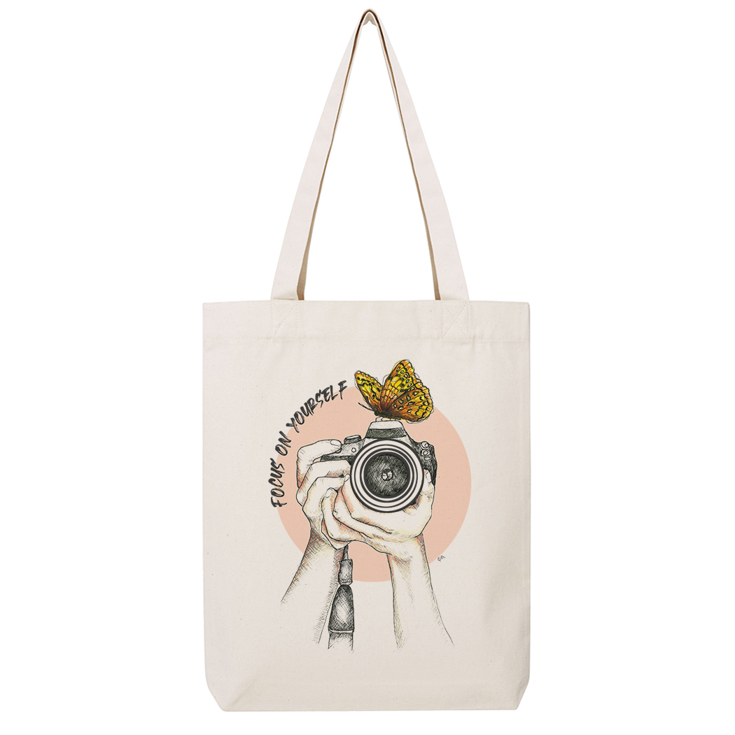 SHOPPING-BAG - FOCUS ON YOURSELF white