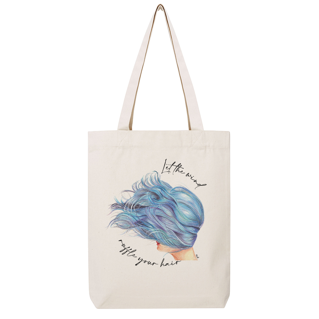 SHOPPING-BAG - LET THE SHINE RUFFLE YOUR HAIR white