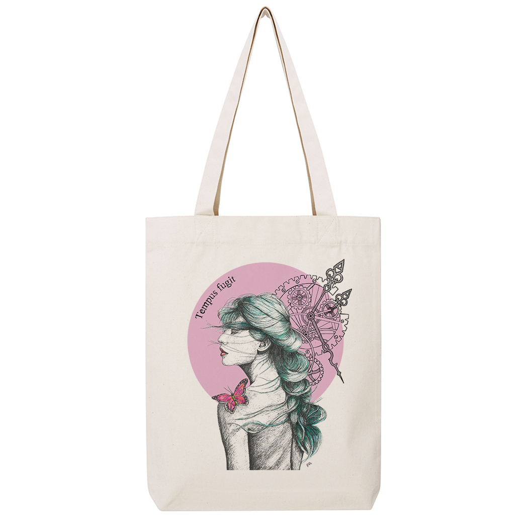 SHOPPING-BAG - TEMPUS FUGIT white