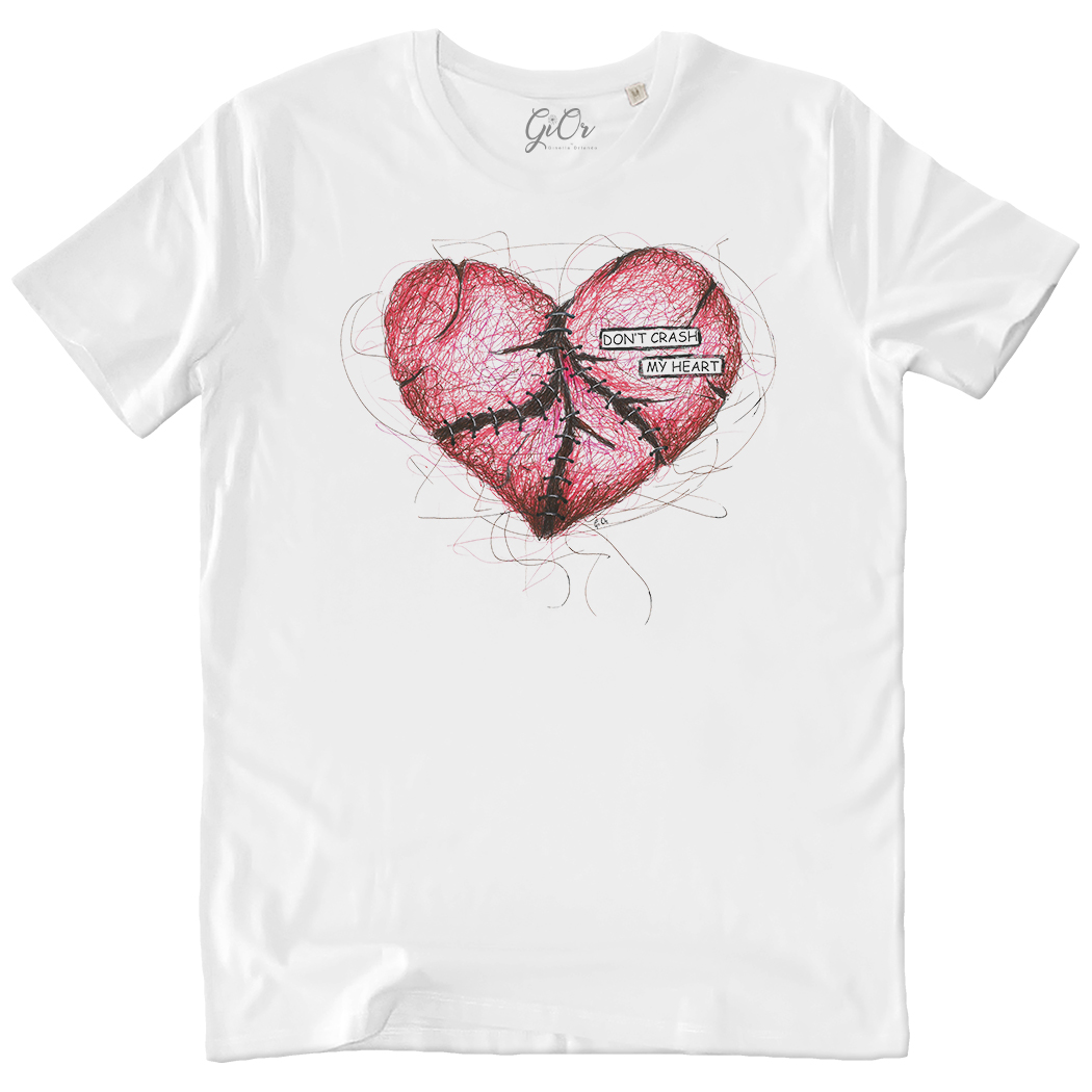 T-SHIRT-UNISEX - DON'T CRASH MY HEART white