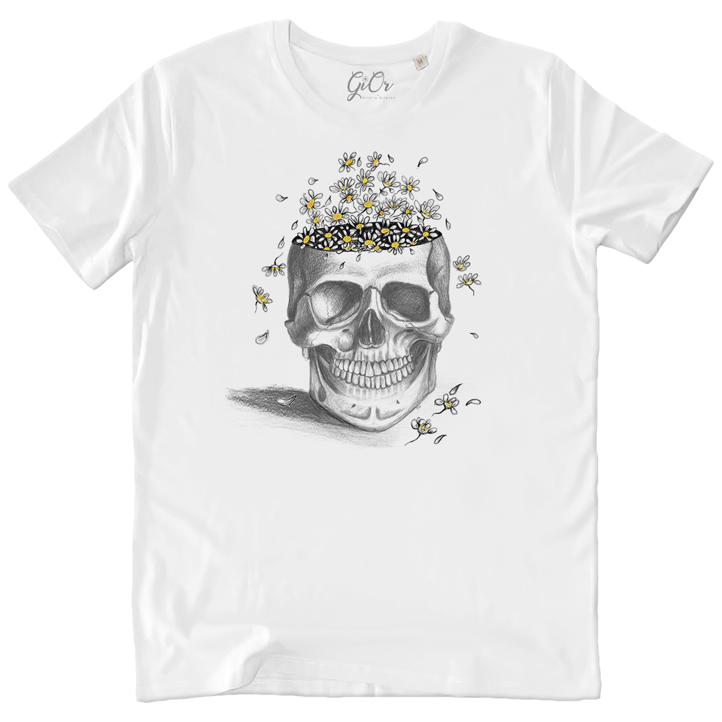 T-SHIRT-UNISEX - SKULL white